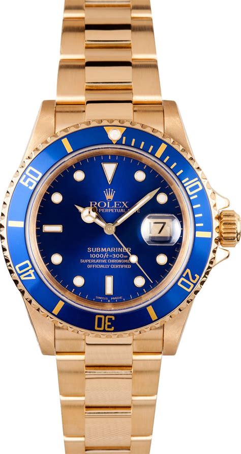 rolex gold submariner 16618|Rolex 18k gold price.